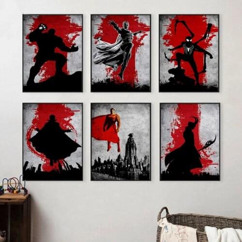 Marvel Black Widow Loki Captain America Canvas Painting Avengers Movie Print Poster Wall Art Picture for Kids Room Decor Cuadros