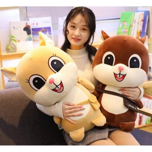 23-60cm Kawaii Big Eyes Squirrel Plush Toy Soft Cartoon Animal Squirrel Stuffed Doll Home Decoration Toys Kids Girls Best Gifts