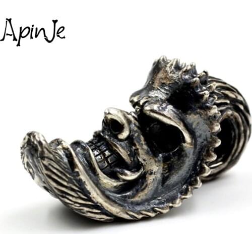 Apinje Silver Skull Necklace Pendant 925 Sterling Silver Pendant for Men And Women Moon Charm for Original Fashion Jewelry