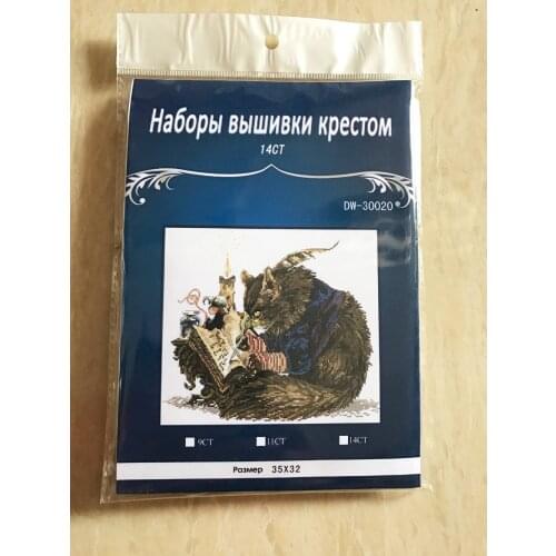 Top Quality Cute Lovely Counted Cross Stitch Kit Le Calligraphe The Calligrapher Cat Kitty Write Book Needlework