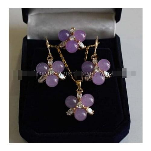 8mm Alexandrite Natural Jade Earrings/ Ring /Necklace Pendant Set