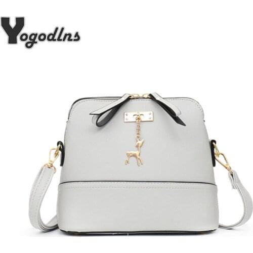 New Women Messenger Bags Vintage Small Shell Leather Handbag Casual Bag Handbag Women Bags Handbags Women Famous Brands