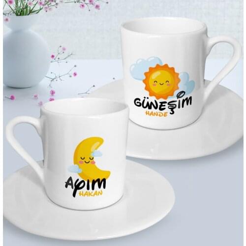 Personalized Sunshine and Ayım Dual Turkish coffee Cup Seti-2