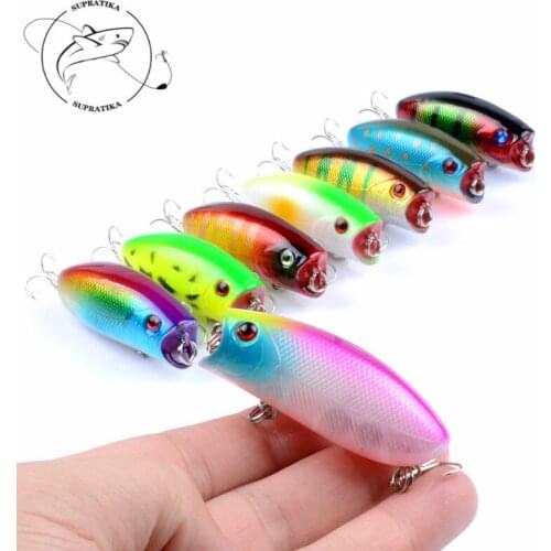1Pcs 6cm/10.4g Topwater Fish Fishing Lure Floating Wobblers Crankbait Popper Artificial Hard Swim Sea Pescaria Baits For Fishing