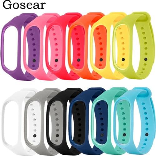 Gosear 12pcs Silicone Replacement Wristband Strap Bracelet Smart Band for Xiaomi Xiao Mi Xiami Band 3 4 Band3 Band4 Accessories