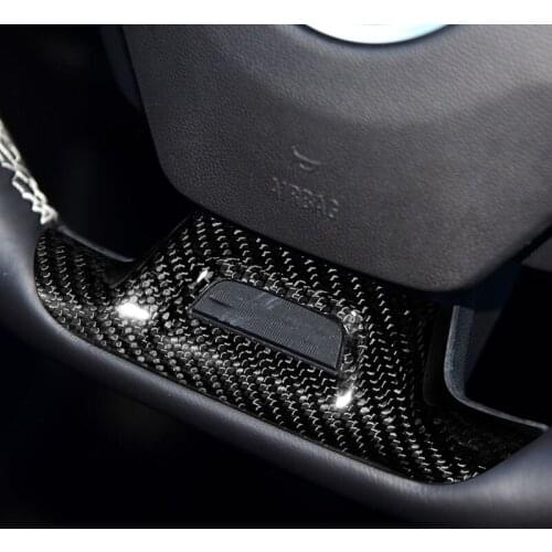 Stick on Style Gloss Black Carbon Fiber Steering Wheel Trim Cover with /Have Hole- 1 Piece For Chevrolet Camaro