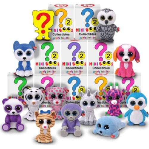 Ty 1pcs Mini Boos blind Box Collectible Toys Hand Painted With Checklist Dog Penguin Unicorn Giraffe Animal