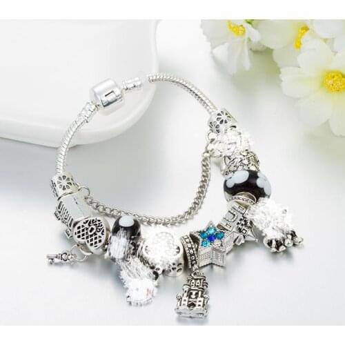 VIOVIA Hot Selling Crystal Animals Charm Bracelets for Women DIY Beads Fit Pan Original Bracelets & Bangles Jewelry Gifts MIX666