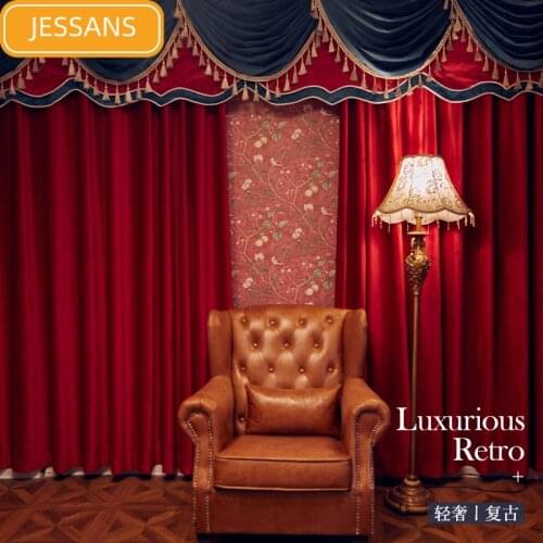 High-end European-style Curtains Luxury Curtains for Living Room and Bedroom Solid Color Shading Flannel Curtain Products