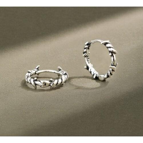 Real 925 sterling silver small circle hoop earrings for women earing, retro hoops earings brincos girl friend gift jewelry