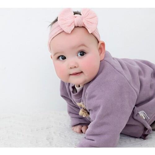 1PCS New Braid Nylon Bow Headbands,Cable Knit Solid Wide Nylon Headbands Turban, Baby Girls Head Wrap Hair Accessories