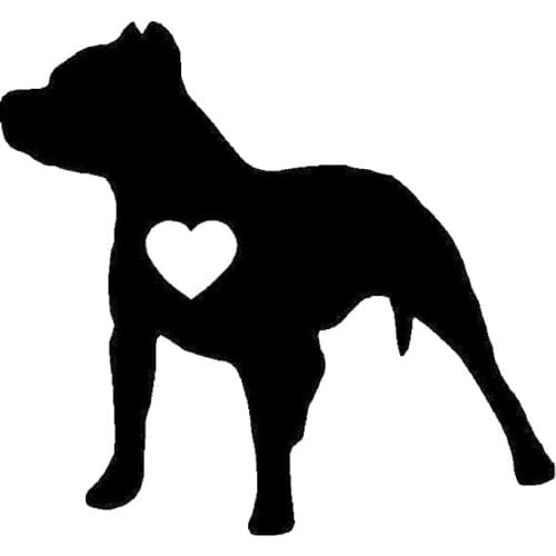 12.9*11.9CM I love My Pitbull Cute Cartoon Vinyl Decals Fashion Window Decoration Car Sticker Black/Silver C6-1737