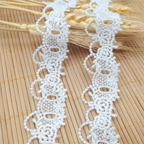 15Yards Hollow Polyester Lace Trim Off White DIY Lolita Dress Collar Lace Fabric Embroidery V2913