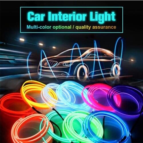3M Car Use Interior LED Light Clamp-type Luminous Wire Atmosphere Light Bar In Cold Light Decoration Car Accessories