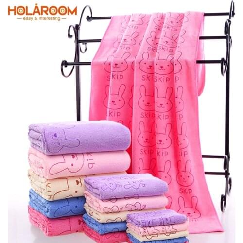 3PCS Towels Bathroom Towel Set Microfiber Fabric Cartoon Rabbit Print Face Bath Towel Adult Kitchen Cleaning toalla microfibra