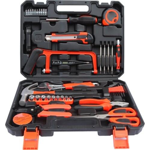 45Pcs Hardware Tool Set Home Toolbox Household Repair Tools General Maintenance Tool Set for Home Apartment Garage Dorm Office