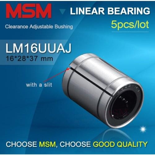 5pcs LM16UUAJ Clearance Adjustable Linear Bearing (dr16 D28 L37) Sliding Bushing 16mm Shaft Guide LM16UU-AJ CNC Parts