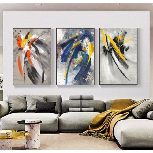 Abstract Feather Oil Paintings Print on Canvas Posters and Prints Graffiti Art Wall Pictures for Living Room Decor Cuadro