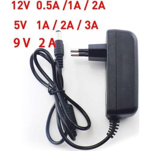 AC DC 5V 12V 9V 1A 2A 3A 0.5A Power Adapter 100 240V Supply Charger LED adaptor US EU Plug 5.5mm x2.5mm for CCTV LED Strip light