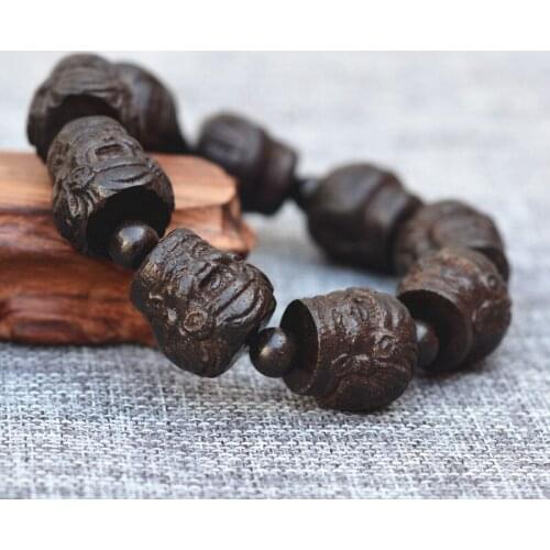 High Quality Wood Bracelets Hand Carved Wealths God Bracelets Bring Wealth and health to Host Gift for Men Fashion Jewelry