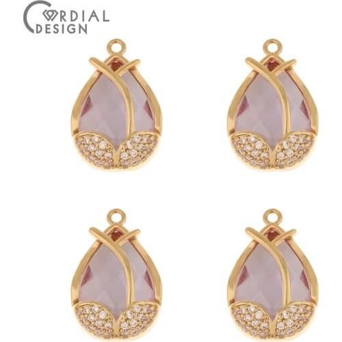 Cordial Design 50Pcs 12*18MM DIY Pendant/Hand Made/Necklace Accessories/Drop Shape/Crystal Charms/Jewelry Findings & Components
