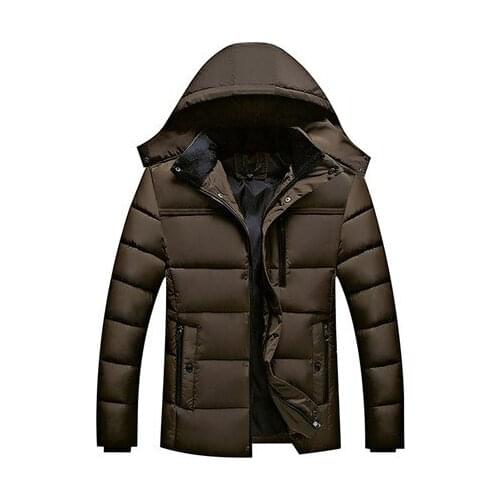 Mens Hot 2020 Winter Jacket Warm Wadded Jacket Casual Thick Down Cotton Padded Man Coat Hood Middle Age Campera Plus Size HJ536