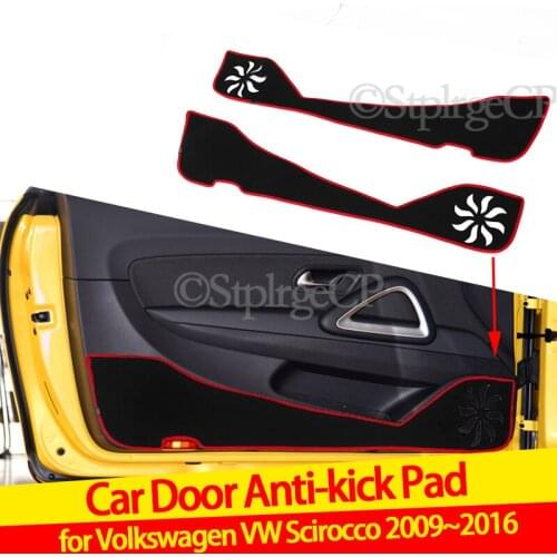 Door anti-kick pad door protection pad door panel cover pad car door sticker For Volkswagen VW Scirocco 2009 2010 2011 2012-2016