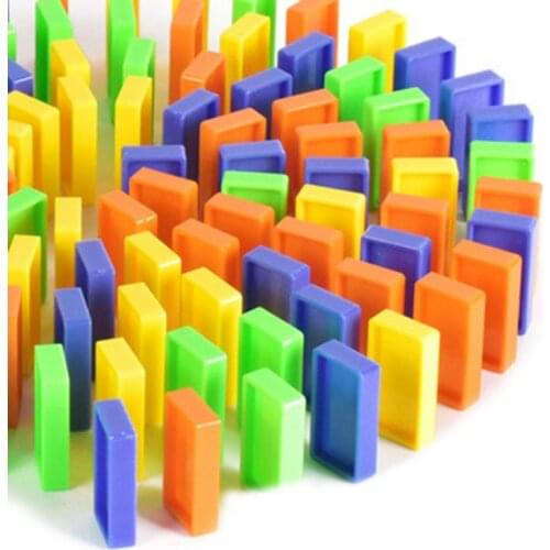 Electric Domino Train Car Vehicle Model Automatic Set Up Colorful Plastic Dominoes Toys 20 dominoes(only dominoes