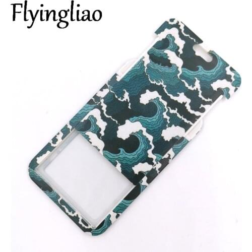 Hokusai Waves Credit Card ID Holder Bag Student Women Travel Card Cover Badge Car Keychain Decorations Accessories Gifts