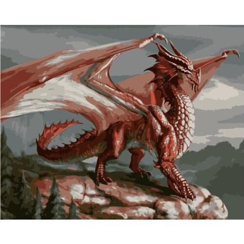 Painting By Numbers DIY Dropshipping Big size Flying winged dinosaur Animal Acrylic House Decoration Art picture Gift