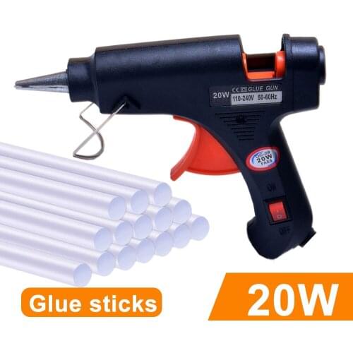 20W Hot Melt Glue Gun with 7mm Glue Sticks Mini Industrial Guns Heat Temperature Thermo Electric Repair Portable Tools