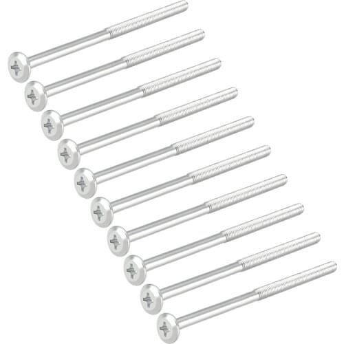 Uxcell M6 Head Machine Screws Cross Screw Leather Fasteners Bolts for Account Book Full Thread Carbon Steel L 65mm-120mm