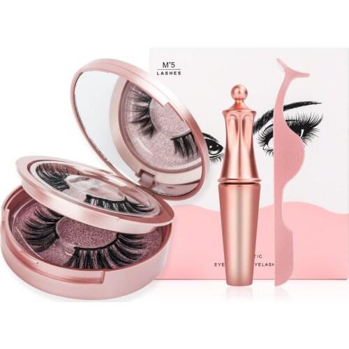 2019 New Hot Magnetic Liquid Eyeliner & Magnetic False Eyelashes & Tweezer Set Waterproof Long Lasting Eyeliner False Eyelashes