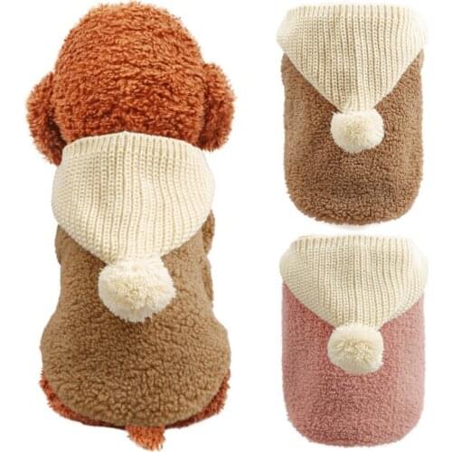 Cute Cat Dog Hoodies Winter Warm Fleece Jacket Vest Coat Pet Dog Clothes For Chihuahua Shih Tzu Ropa Perro Pet Supplies