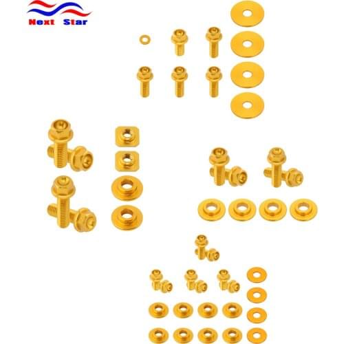Motorcycle Gold Screw Rear Front Number Plante Fender Radiation Shround Seat Side Panels Bolt For Suzuki RMZ450 450 RMZ250 250