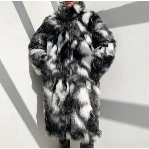 Hooded faux mink fur leather jacket mens warm long leather coat men loose jackets winter thicken jaqueta de couro fashion b597