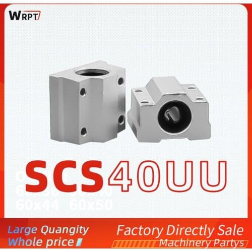 Optical axis box type linear slider bearing aluminum guide rail seat slider SCS40UU with copper sleeve,steel protection