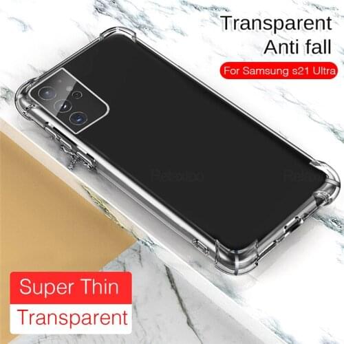 Transparent Silicone Soft Case For Samsung Galaxy S21 Ultra S20 FE Note 20 10 9 S10 Lite S8 S9 Plus S 21 Phone Shockproof Cover
