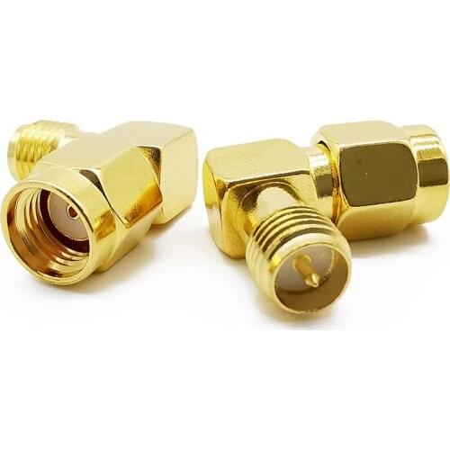 RP-SMA Male to RP-SMA Female Right Angle SMA Connector RF Coaxial Coax Adapter RP SMA Jack to Plug RF Adapter