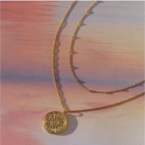 Happiest travel memory Jewelry Stainless Steel Zodiac Sign Pendant Necklace Ball Bead Choker Necklace simple style as Gift