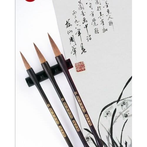 3 Black sandalwood wolf hair brush, white regular script, North tail pure wolf hair, good wolf Hao wolf howling wolf