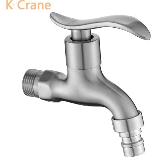 Stainless Steel Bibcock Bathroom WC Mop Sink Faucet Outdoor Garden Balcony Tap Wall Mounted Washing Machine Modern Faucets Grifo