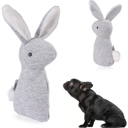 Pet Dog Squeaky rabbit Bell Rabbit Durable Interactive Plush Cats Toys Soft for Funny Toy Dogs with