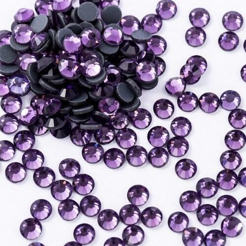 Hot Fix Rhinestones SS4-SS30 Tanzanite DMC Crystal Flatback Glass Strass Stone Iron On Garment DIY For Cloth Decoration 1440 Pcs