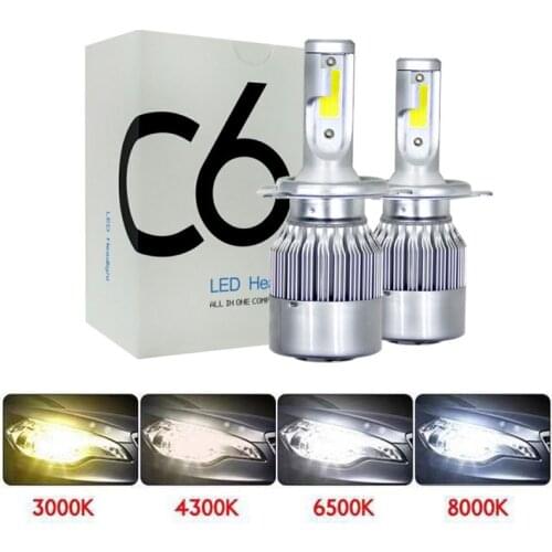 Super bright H4 LED H7 H11 H1 H3 COB Chip Auto Car Headlight 72W 8000LM High Low Beam All In One Automobiles Lamp