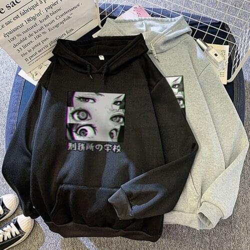 2020 Winter New Prison School Eyes Sad Japanese Anime Hoodie woMen Sweatshirt Warm Fleece Hooded woMen Mens Sportswear