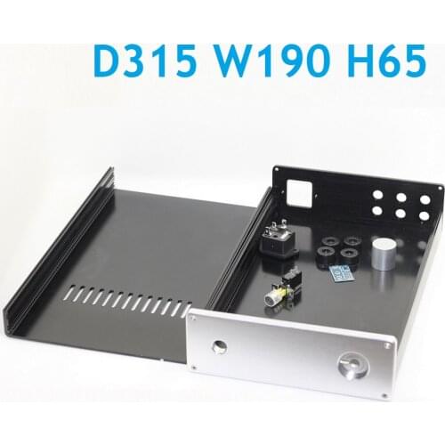 Size D315 W190 H65 Power Amplifier Supply Chassis DIY Aluminum Box Tube Amplifier Preamp DAC Decoder Chassis Rear Shell WA2