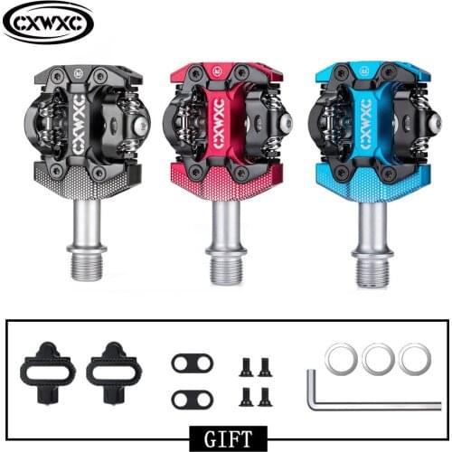 Bicycle Self-Locking Pedal Cycling Clipless Pedals For SPD System MTB/Road Aluminum Bike Pedal CR-MO Sealed Bearing Lock Pedal