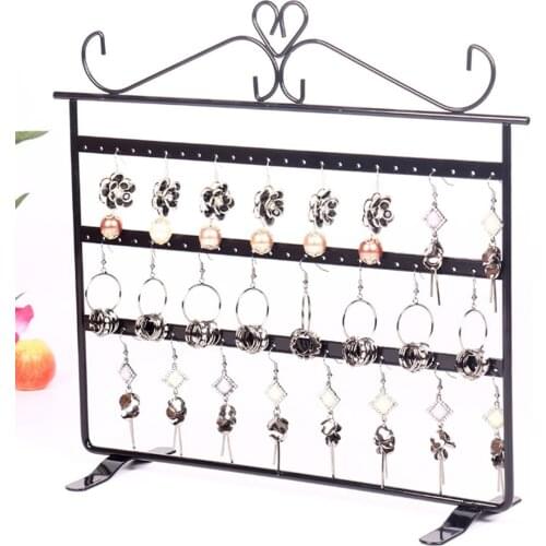 Vintage Black Earring Display Stand Jewelry Holder Organizer
