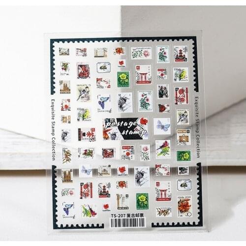 Vintage Stamp Design 3D Adhesive Nail Art Stickers 5D Soft Embossed Reliefs Nail Decoraciones Decals Wholesale Drop Shipping